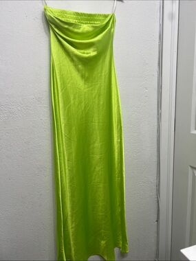 forever 21 green slip dress FOREVER 21 GREEN SILK SLIP DRESS SZ S, good